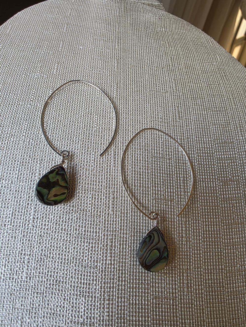 Silver Avalon Shell Marquis Hook Earrings - Picture 3 of 10